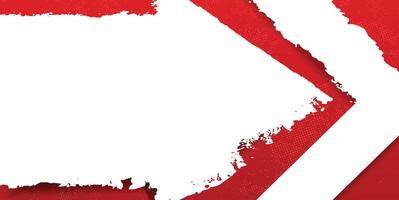 White and red grunge arrow pointer banner background vector