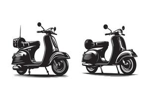 Scooter Silhouette Illustration Design vector