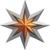 Eight Pointed Star Geometric Design Element vector