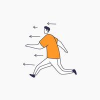 Man Running Away From Multiple Arrows vector