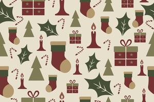 Christmas cartoon background with a seamless pattern vector