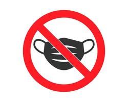 No face mask icon symbol. Protection mask not allowed sign logo. illustration image. Isolated on white background. vector