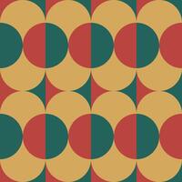 Vintage Christmas style seamless pattern with red and green circle, wink two tone star for wrapping paper, wallpaper and card. vector