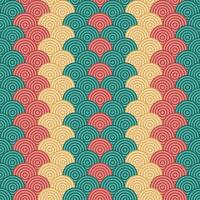 Japanese waves in Christmas style, seamless repeating pattern for wrapping paper, wallpaper, decorations and printing. vector