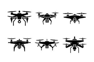 Drone camera silhouette for clipart, line art, and cartoon projects. Perfect for printable decor, graphic design, and digital illustrations. vector