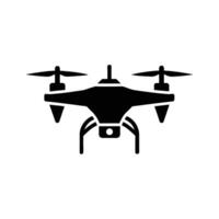 Drone camera silhouette illustration, ideal for use in clipart, line art, and cartoon digital designs. Perfect for print-ready artwork. vector