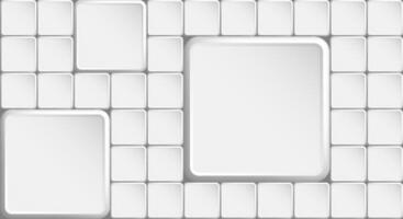 Rectangular silver colored tile block buttons with rounded corners. Steel material copy space for design of web pages and interface. 3D background vector