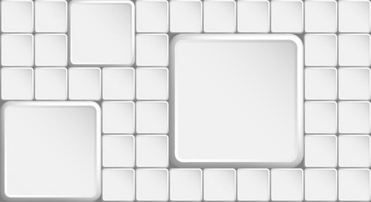 Rectangular silver colored tile block buttons with rounded corners. Steel material copy space for design of web pages and interface. 3D background