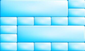 Rectangular cold blue colored tile buttons with rounded corners. Frozen copy space for design of web pages and interface. 3D background vector