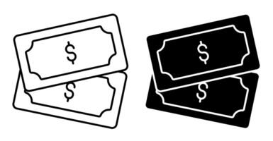 Linear icon. Bundle of dollars. Saving money and using cash. Simple black and white isolated on white background vector