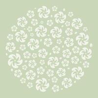 circle pattern with silhouettes of leaves and flowers. Ornament for decoration and printing on fabric. Design element. vector