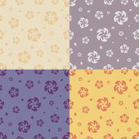 set of seamless patterns with silhouettes of leaves and and flowers. Ornament for decoration and printing on fabric. Design element. vector