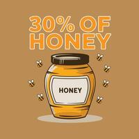 illustration of a jar of honey ad banner vector