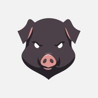 Cute pig pork character illustration. Simple animal design. Isolated with soft background. vector