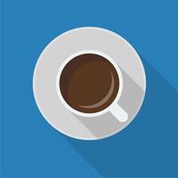Cup of coffee top view. Flat style design. vector
