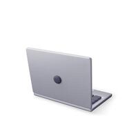 3D cartoon laptop computer back side isolated. Render notebook LCD display mock up with blank screen. Mobile computer device icon vector
