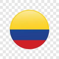 Circle flag of Colombia isolated background. design vector