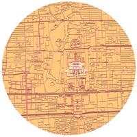 Beijing China accurate street art map,city center in circle shape, image vector