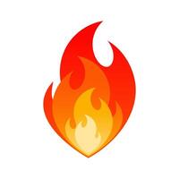 Burning fire flame safety sign concept. Gas explosion danger design with burning flames in orange, yellow and red colors isolated on white background. illustration for flammable emblem vector