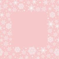 Happy Holidays Pink Square Frame Illustration With Abstract Snowflakes Pattern And Text Space. vector