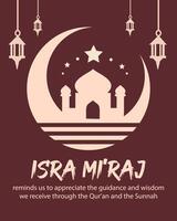 Isra Mi'raj reminds us to appreciate the guidance and wisdom we receive through the Qur'an and the Sunnah vector