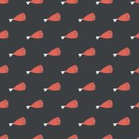 Seamless meat pattern. Doodle meat background vector