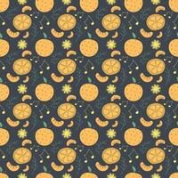 Seamless christmas pattern with orange vector