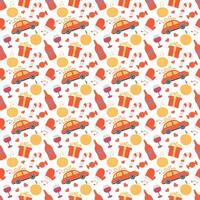 Seamless christmas pattern. New year background. Colored illustration with christmas icons vector
