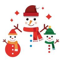 Set of snowman . Christmas and New Year decoration .isolated transparent background. . vector