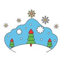 Christmas background with snowflakes and snow created with vector