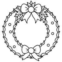 Christmas wreath on white background. Flat lay. top view. vector
