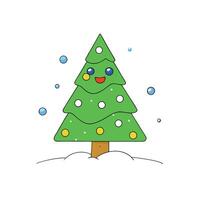 Christmas tree in the snow AI assisted finalized in Photoshop by me vector
