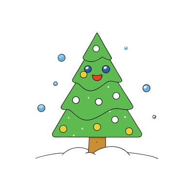 Christmas tree in the snow AI assisted finalized in Photoshop by me