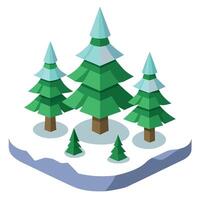 A cartoon illustration of a forest with trees vector