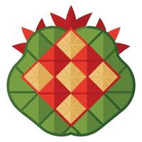 Needlework Quilted Christmas design created with technology vector