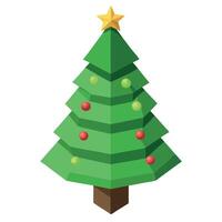 3d rendered christmas tree isolated on white background vector