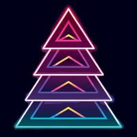Abstract neon lamp christmas tree shape background object. Abstract neon lamp shape background vector