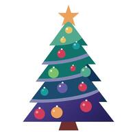 Christmas tree in different colors on a dark background. vector