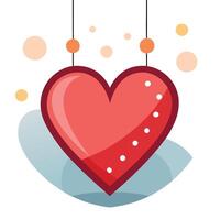 Heart shaped object hanging. with blurry lights in the background. Valentine's day. vector