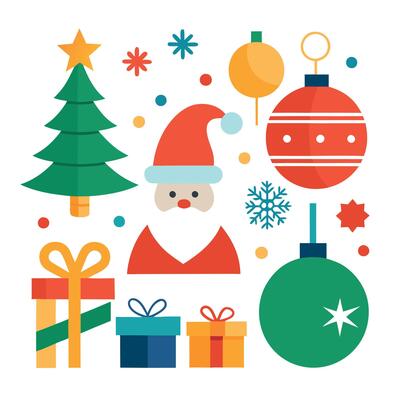 Pictures for decorations for christmas and happy new year. format