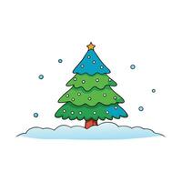 Winter christmas background with snow tree and lots of copy space vector