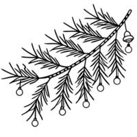 Christmas tree branch with lights bokeh background. vintage toned. vector
