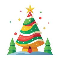 Abstract fantasy festive christmas tree background header wallpaper background 3d illustration. vector
