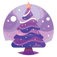 Abstract magical christmas tree with pink and violet bokeh background vector