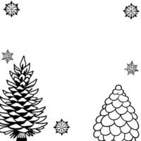 Christmas background with xmas tree and fir cones on white background. Space for text vector