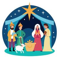 Christmas Nativity with room for copy created with technology vector