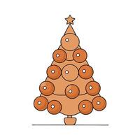A christmas tree made of doughnuts vector