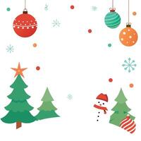 White Christmas background with christmas decorations and space for text vector