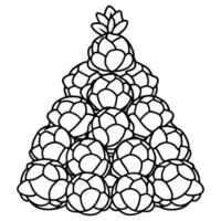 A pile of festive brussels sprouts in the shape of a christmas tree vector