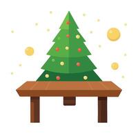 Christmas tree on a table vector